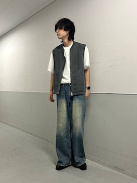 「アイテム（ベスト）」を使った、あゆむさん（メンズ・179cm）の夏コーディネート