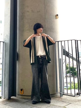 「アイテム（ニット/セーター）」を使った、あゆむさん（メンズ・180cm）の夏コーディネート