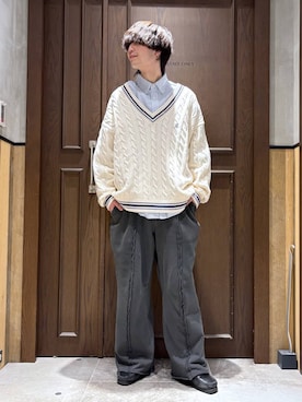 「RAGEBLUE（レイジブルー）のアイテム（スウェットパンツ）」を使った、あゆむさん（メンズ・179cm）の冬コーディネート