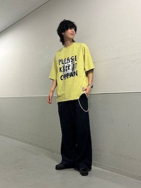 「RAGEBLUE（レイジブルー）のアイテム（Tシャツ/カットソー）」を使った、あゆむさん（メンズ・179cm）の夏コーディネート