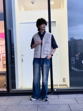 「アイテム（ベスト）」を使った、あゆむさん（メンズ・179cm）の夏コーディネート