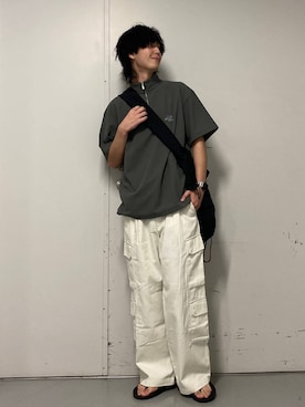 「RAGEBLUE（レイジブルー）のアイテム（Tシャツ/カットソー）」を使った、あゆむさん（メンズ・179cm）の夏コーディネート