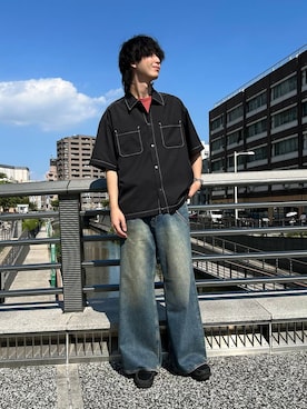 「RAGEBLUE（レイジブルー）のアイテム（Tシャツ/カットソー）」を使った、あゆむさん（メンズ・179cm）の夏コーディネート