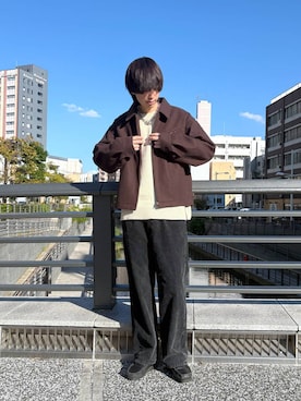 「アイテム（ブルゾン）」を使った、あゆむさん（メンズ・179cm・20代）の秋コーディネート
