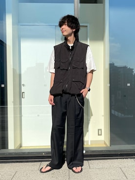 「アイテム（ベスト）」を使った、あゆむさん（メンズ・179cm）の夏コーディネート