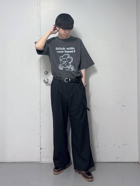 「RAGEBLUE（レイジブルー）のアイテム（Tシャツ/カットソー）」を使った、あゆむさん（メンズ・179cm）の春コーディネート