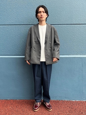 「CIAOPANIC TYPY（チャオパニックティピー）のアイテム（その他シューズ）」を使った、渋谷龍馬さん（メンズ・170cm）の秋コーディネート