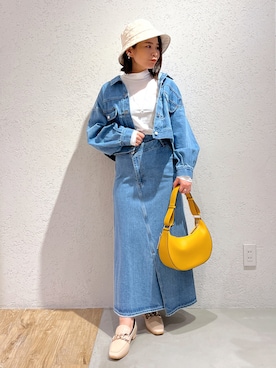「andemiu」｜「アイテム（デニムジャケット）」を使った、Kaoriさん（レディース・155cm）の冬コーディネート