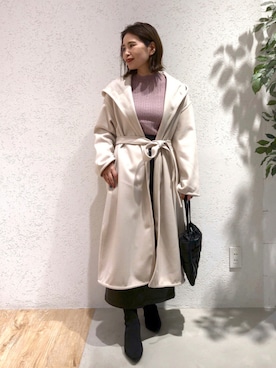 「andemiu」｜「アイテム（その他アウター）」を使った、Kaoriさん（レディース・155cm）の秋コーディネート