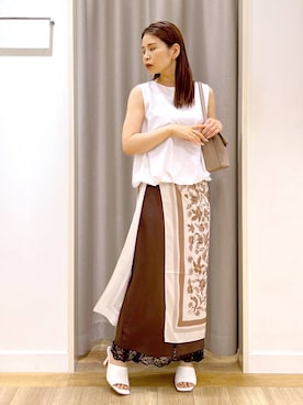 「アイテム（バンダナ/スカーフ）」を使った、Kaoriさん（レディース・155cm・30代）の夏コーディネート