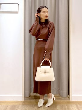 「Andemiu（アンデミュウ）の【抗菌/消臭/吸水/速乾/撥水】ヒールローファ576646（ローファー）」を使った、Kaoriさん（レディース・155cm）の秋コーディネート