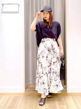 「アイテム（キャップ）」を使った、Kaoriさん（レディース・155cm・30代）の夏コーディネート