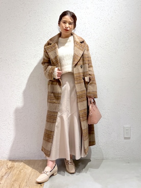 「andemiu」｜「アイテム（チェスターコート）」を使った、Kaoriさん（レディース・155cm）の冬コーディネート
