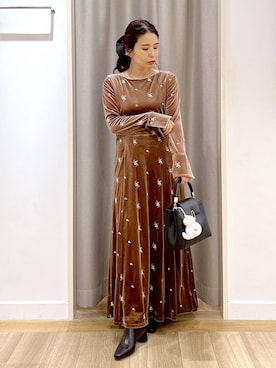 「アイテム（ワンピース）」を使った、Kaoriさん（レディース・155cm・30代）の秋コーディネート