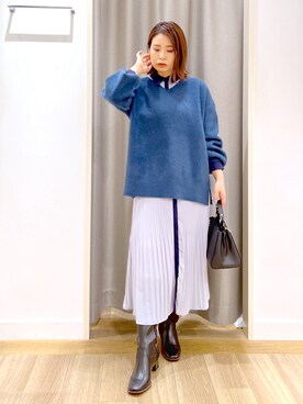 「シャツワンピ」｜Kaoriさん（レディース・155cm）の冬コーディネート