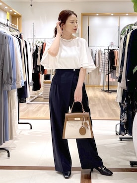 「Andemiu（アンデミュウ）のアイテム（バッグ）」を使った、Kaoriさん（レディース・155cm）の春コーディネート