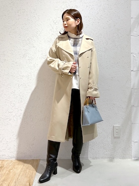 「andemiu」｜「アイテム（トレンチコート）」を使った、Kaoriさん（レディース・155cm）の冬コーディネート