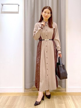 「アイテム（ワンピース/ドレス）」を使った、Kaoriさん（レディース・155cm・30代）の秋コーディネート