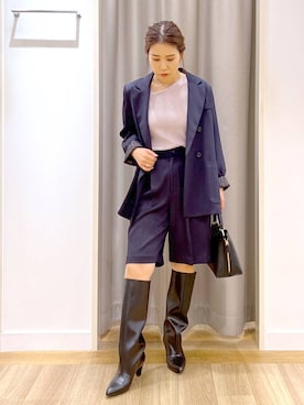 「Andemiu（アンデミュウ）のアイテム（パンツ）」を使った、Kaoriさん（レディース・155cm）の秋コーディネート