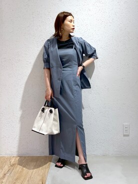 「andemiu」｜「アイテム（ノーカラージャケット）」を使った、Kaoriさん（レディース・155cm）の夏コーディネート
