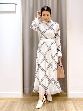 「Andemiu（アンデミュウ）の【抗菌/消臭/吸水/速乾/撥水】ヒールローファ576646（ローファー）」を使った、Kaoriさん（レディース・155cm）の秋コーディネート