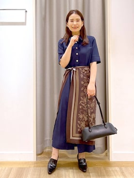 「アイテム（ボストンバッグ）」を使った、Kaoriさん（レディース・155cm・30代）の夏コーディネート