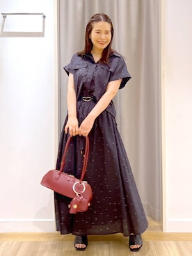 「アイテム（シャツワンピース）」を使った、Kaoriさん（レディース・155cm・30代）の夏コーディネート