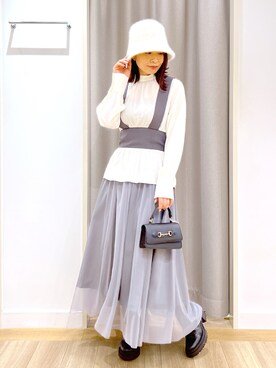 「andemiu」｜「アイテム（帽子）」を使った、Kaoriさん（レディース・155cm）の冬コーディネート