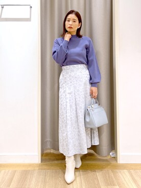 「Andemiu（アンデミュウ）のヒールストレッチショートブーツ970716（ブーツ）」を使った、Kaoriさん（レディース・155cm）の冬コーディネート