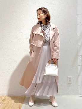 「andemiu」｜「アイテム（トレンチコート）」を使った、Kaoriさん（レディース・155cm）の春コーディネート