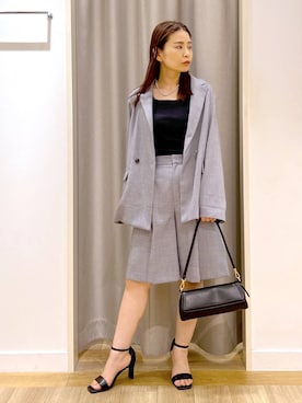 「アイテム（テーラードジャケット）」を使った、Kaoriさん（レディース・155cm・30代）の夏コーディネート