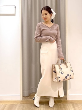 「アイテム（シュシュ）」を使った、Kaoriさん（レディース・155cm・30代）の冬コーディネート