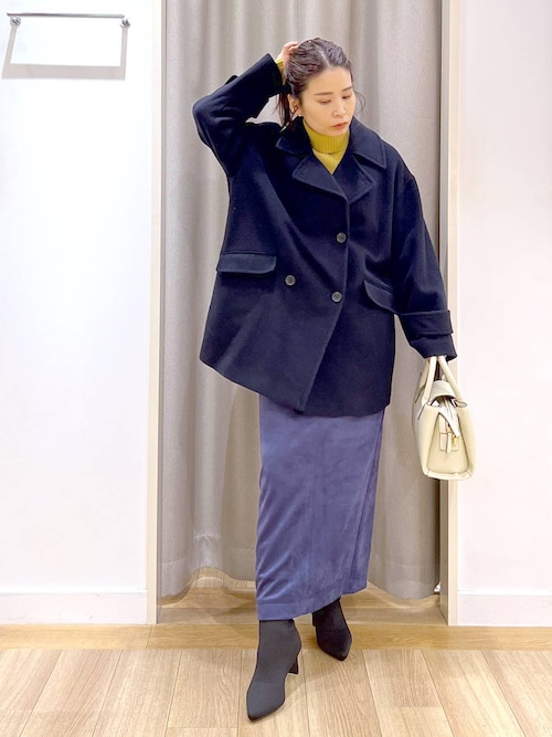 Andemiu メルトンPコート ネイビー Andemiu メルトンPコート ネイビー（Andemiu（アンデミュウ）の
