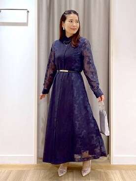 「シャツワンピース」｜Kaoriさん（レディース・155cm）の秋コーディネート