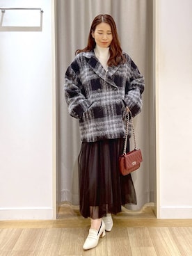 「アイテム（ピーコート）」を使った、Kaoriさん（レディース・155cm・30代）の秋コーディネート