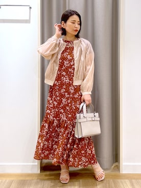 「アイテム（イヤーカフ）」を使った、Kaoriさん（レディース・155cm）の春コーディネート