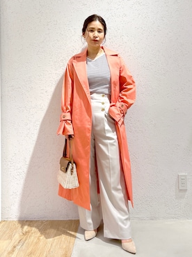 「マリン」｜「アイテム（トレンチコート）」を使った、Kaoriさん（レディース・155cm）の春コーディネート