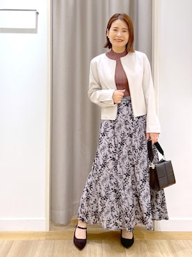 「andemiu」｜「アイテム（ノーカラージャケット）」を使った、Kaoriさん（レディース・155cm）の秋コーディネート