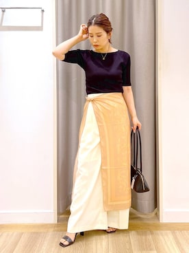 「Andemiu（アンデミュウ）のセパレートヒールサンダル323763（サンダル）」を使った、Kaoriさん（レディース・155cm・30代）の夏コーディネート