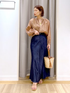 「andemiu」｜「アイテム（ブルゾン）」を使った、Kaoriさん（レディース・155cm）の夏コーディネート