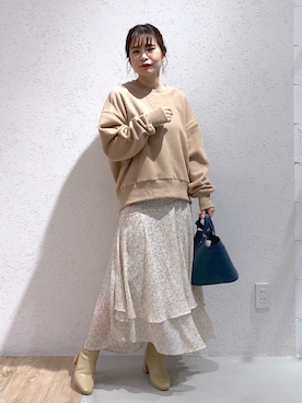 「andemiu」｜「アイテム（スウェット）」を使った、Kaoriさん（レディース・155cm）の冬コーディネート