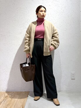 「andemiu」｜「アイテム（MA-1）」を使った、Kaoriさん（レディース・155cm）の冬コーディネート