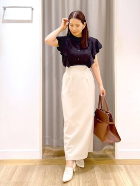「アイテム（ボストンバッグ）」を使った、Kaoriさん（レディース・155cm・30代）の夏コーディネート