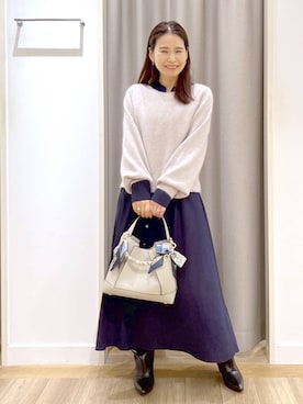 「アイテム（チャーム）」を使った、Kaoriさん（レディース・155cm）の秋コーディネート
