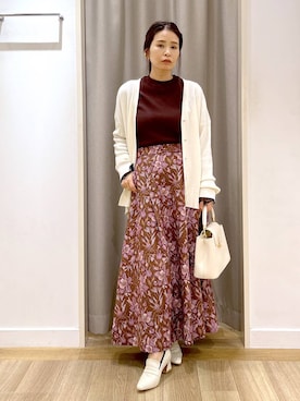 「Andemiu（アンデミュウ）の【抗菌/消臭/吸水/速乾/撥水】ヒールローファ576646（ローファー）」を使った、Kaoriさん（レディース・155cm）の秋コーディネート