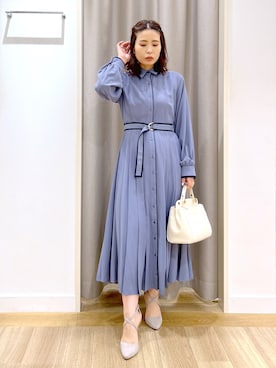 「シャツワンピ」｜Kaoriさん（レディース・155cm）の冬コーディネート