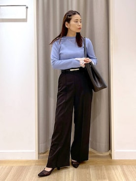 「アイテム（スラックス）」を使った、Kaoriさん（レディース・155cm・30代）の秋コーディネート