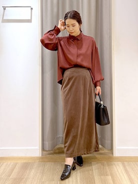 「アイテム（ローファー）」を使った、Kaoriさん（レディース・155cm・30代）の秋コーディネート