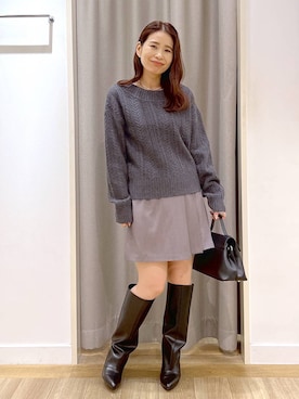 「Andemiu（アンデミュウ）のスクエアフラップバック592843（ハンドバッグ）」を使った、Kaoriさん（レディース・155cm）の秋コーディネート