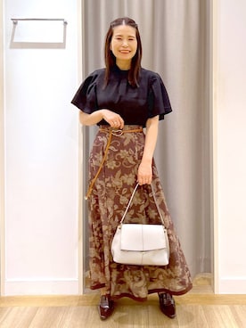 「アイテム（ベルト）」を使った、Kaoriさん（レディース・155cm・30代）の夏コーディネート